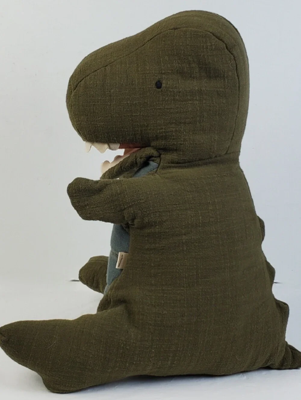 Maileg 2020 Gantosaurus Rex Dinosaur Hand Puppet Cotton Linen Soft - EUC